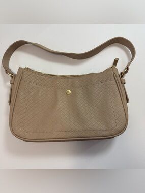 Taupe Quilted Shoulder Bag Gold Accent EUC extra strap included for crossbody
